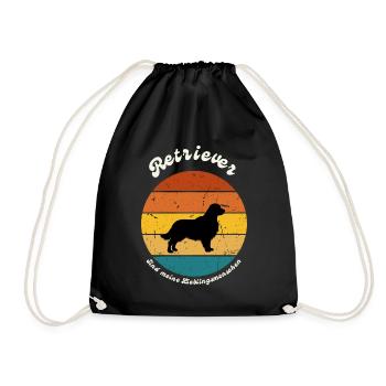 Retriever sind meine Lieblingsmenschen - Turnbeutel - Schwarz - Vorne