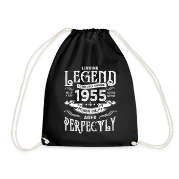 1955 Vintage Birthday Born In 1955 - Drawstring Bag - black - Front