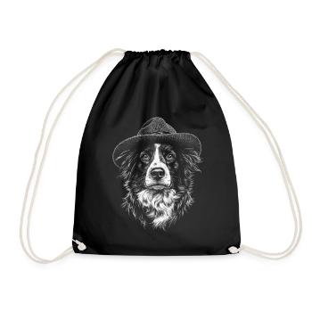 Australian Shepherd Dog Herding Dog Herding Dog Aussi - Drawstring Bag - black - Front