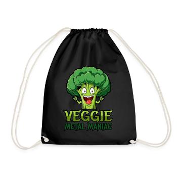 Veggie Metal Maniac - Vegan Music - Saying - Drawstring Bag - black - Front