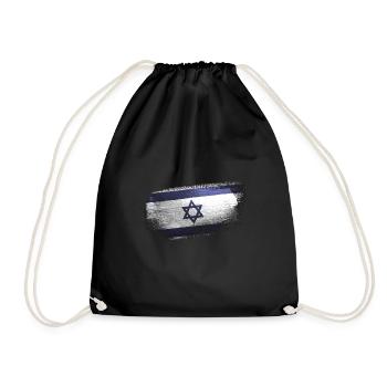 Israel Sayings Flag Gift Idea - Drawstring Bag - black - Front