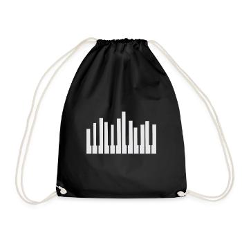 Keyboard Piano keys Musical instrument Musicians - Drawstring Bag - black - Front