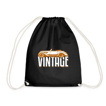 Vintage Car Old Car Oldschool - Drawstring Bag - black - Front