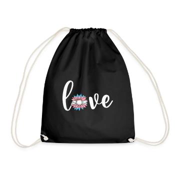 LBGT Flag Gay Pride Human Vintage Rainbow - Drawstring Bag - black - Front