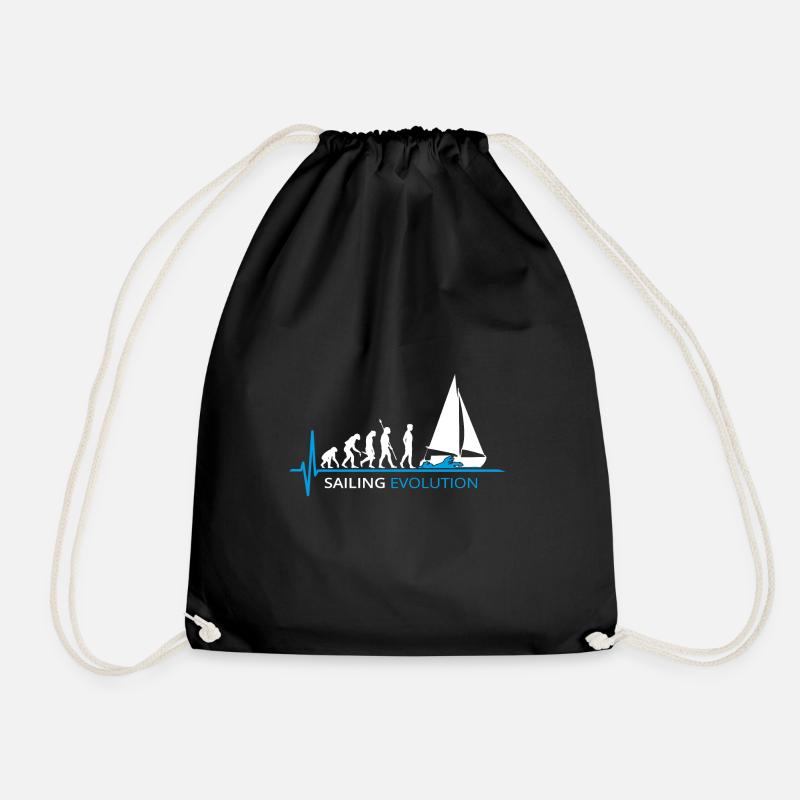 Segeln Evolution Segelboot Sailing - Turnbeutel - Schwarz