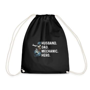Aviation design for your aircraft mechanic - Drawstring Bag - black - Front