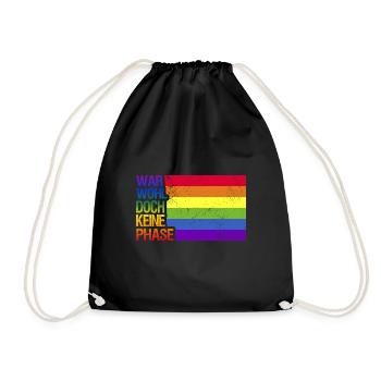 War wohl doch keine Phase Regenbogen Demonstration - Turnbeutel - Schwarz - Vorne