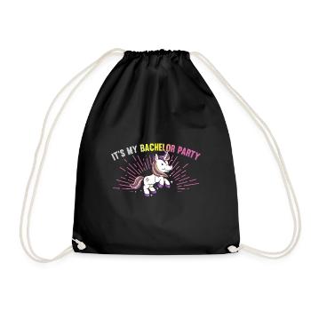 It's My Bachelor Party For Groom Unicorn Naughty - Turnbeutel - Schwarz - Vorne