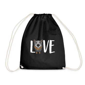 Australian Cattle Dog Red Blue Heeler - Drawstring Bag - black - Front