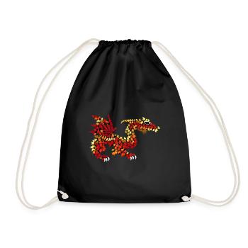 Dragon from autumn leaves - Drawstring Bag - black - Front
