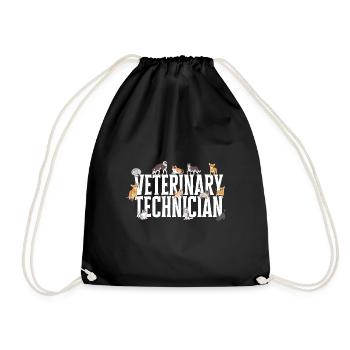 Vet Tech Veterinary Veterinary Technician - Drawstring Bag - black - Front