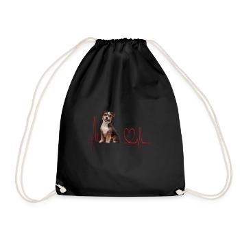 Heartbeat Gift for Dogs - Drawstring Bag - black - Front