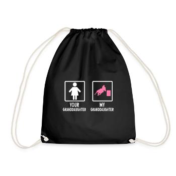 Rodeo Barrel Racing Pferd - Turnbeutel - Schwarz - Vorne