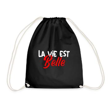 La vie est belle - Sac de sport léger - noir - Devant