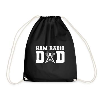 Ham Radio Dad Men Radio Amateurs Network Operator - Drawstring Bag - black - Front