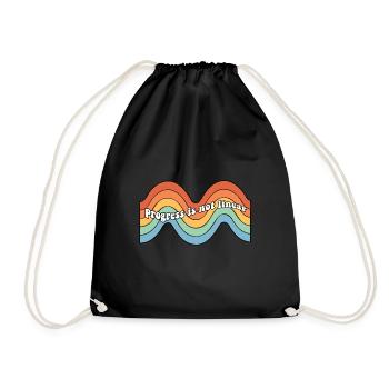 Progress Is Not Linear Sped Teacher BSBA RBT ABA - Drawstring Bag - black - Front