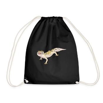 Leopard Gecko Reptile Pet Gecko - Drawstring Bag - black - Front