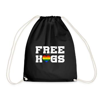 LGBT Rainbow Gay Pride Homo Lesbian Gay - Drawstring Bag - black - Front