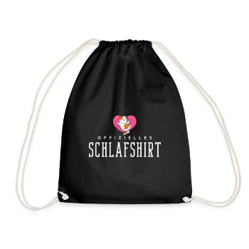 Offizielles Schlafshirt - schlafen - Turnbeutel - Schwarz - Vorne