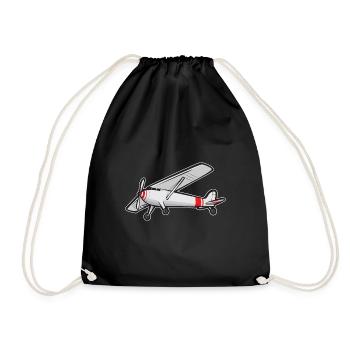 Remote Controlled Airplane Model Airplane - Drawstring Bag - black - Front