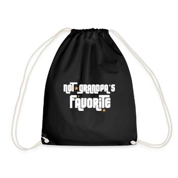 Not Grandpa's Favorite Grandchild grandkid - Drawstring Bag - black - Front