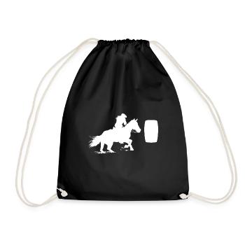 Cheval de course de barils de rodéo - Sac de sport léger - noir - Devant
