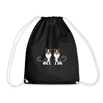 Miniature Australian Shepherd - Drawstring Bag - black - Front