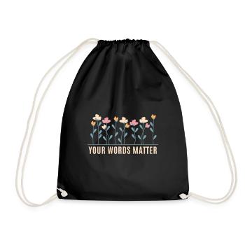 Your Words Matter Speech Language Pathology SLP - Drawstring Bag - black - Front