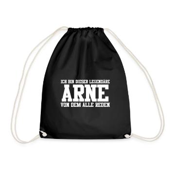 Arne Name Design - Turnbeutel - Schwarz - Vorne