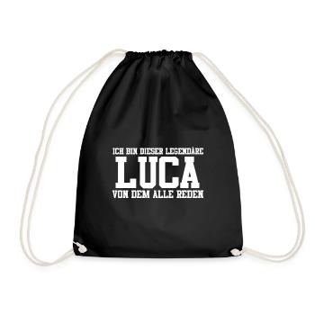 Luca Name Design - Turnbeutel - Schwarz - Vorne