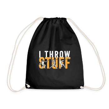 I Throw Stuff Discus Thrower Shot Put Track & - Drawstring Bag - black - Front