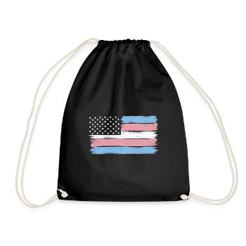 Transgender Pride USA LGBT Trans Flag - Turnbeutel - Schwarz - Vorne