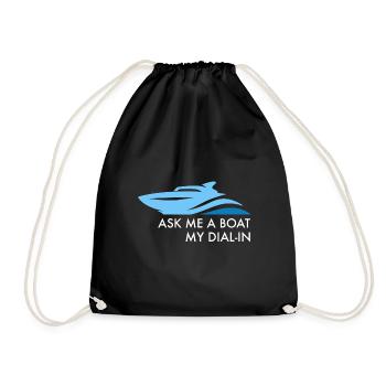Motorboat Racing Boat Sport Boat Gift - Drawstring Bag - black - Front