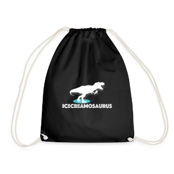 Icecreamosaurus | Ice cream, dino, funny sayings - Drawstring Bag - black - Front