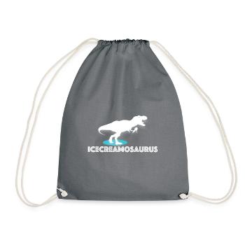 Icecreamosaurus | Ice cream, dino, funny sayings - Drawstring Bag - grey - Front
