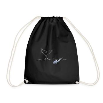 Walhai, Taucher, Whale Shark, Diver - Turnbeutel - Schwarz - Vorne
