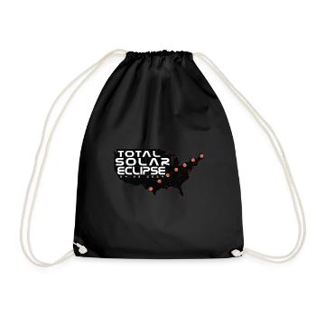 Path of Totality Lover Total Solar Eclipse Map - Drawstring Bag - black - Front