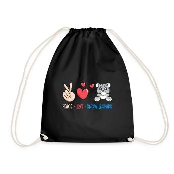 Snow leopard - Drawstring Bag - black - Front