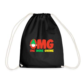 OMG One More Gnome Yard Garden Gnome idée cadeau - Sac de sport léger - noir - Devant