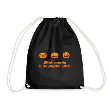 Halloween Pumpkin Pumpkin Orange Costume Gift - Drawstring Bag - black - Front