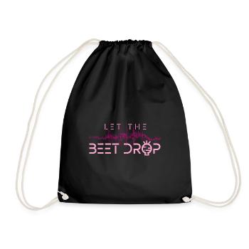 Let the Beat drop - Rote Beete - Turnbeutel - Schwarz - Vorne