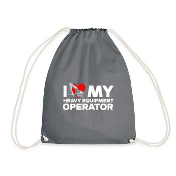 Construction machinery operator Excavator driver Excavator driver Construction workers - Drawstring Bag - grey - Front