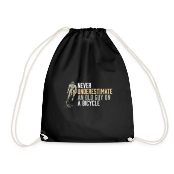 Never Underestimate An Old Guy on a Bicycle - Turnbeutel - Schwarz - Vorne