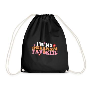 I'm My Therapist's Favorite Funny Psychologist - Drawstring Bag - black - Front