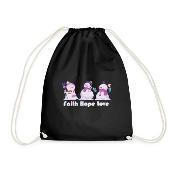 Foi, Espérance, Amour, Religieux, Famille, Noël - Sac de sport léger - noir - Devant