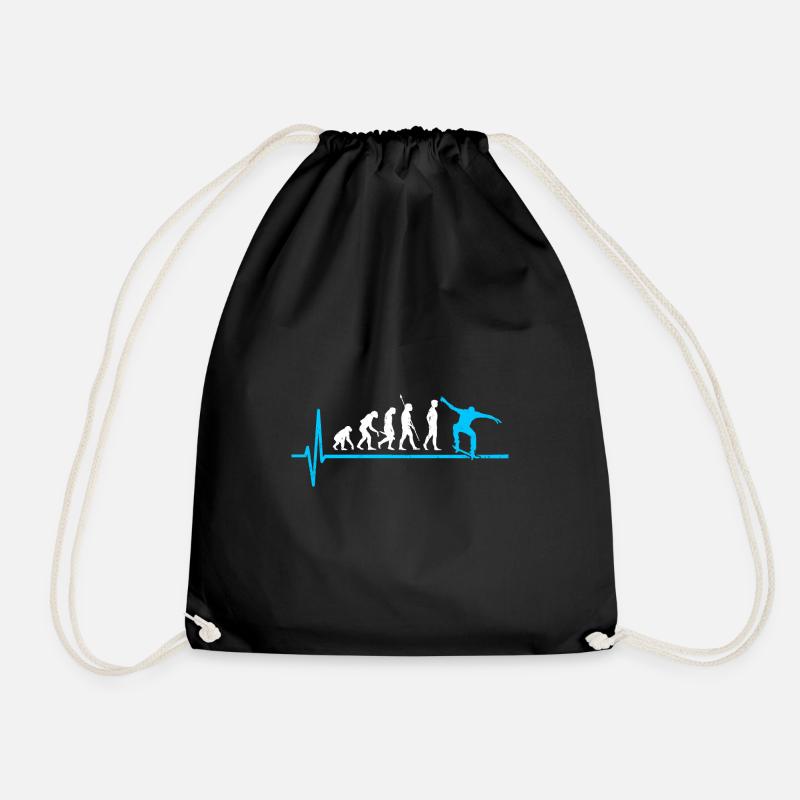 Skateboard Evolution Skateboarder - Drawstring Bag - black
