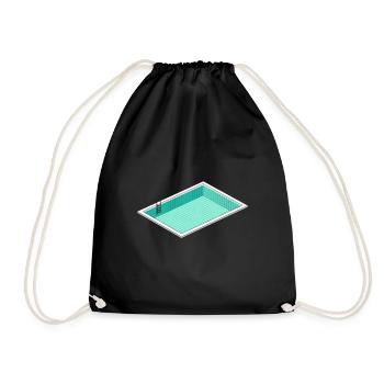 Swimming pool swimming pool - Drawstring Bag - black - Front