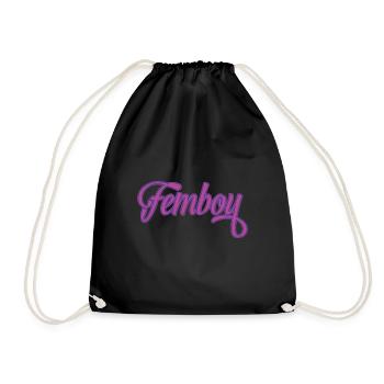 Femboy Logo Cross Dressing Motiv Geschenk Feminin - Turnbeutel - Schwarz - Vorne