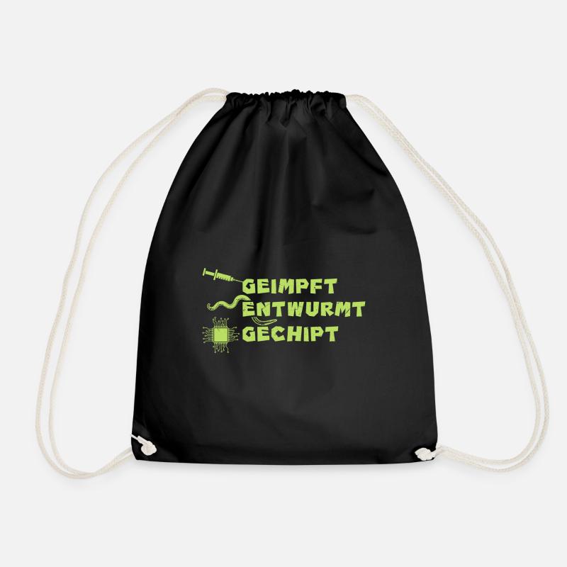 Geimpft Gechipt Entwurmt Impfen - Turnbeutel - Schwarz