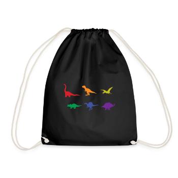 Dinosaure coloré T-rex Stegosarus Dinos - Sac de sport léger - noir - Devant